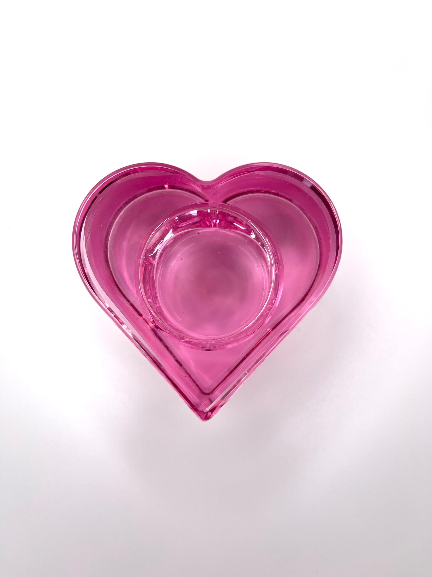 Pink Heart Glass Dappen Dish