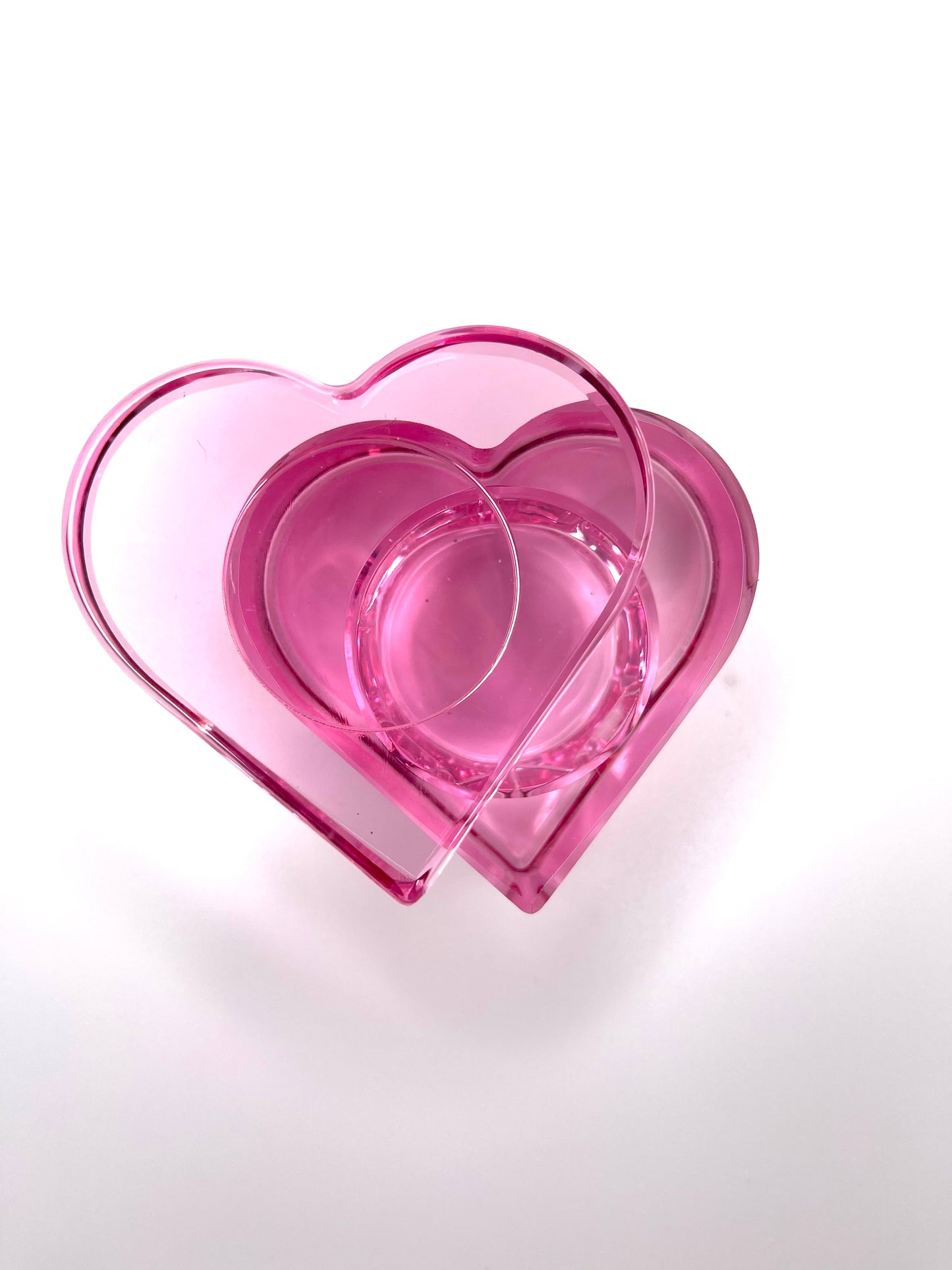 Pink Heart Glass Dappen Dish